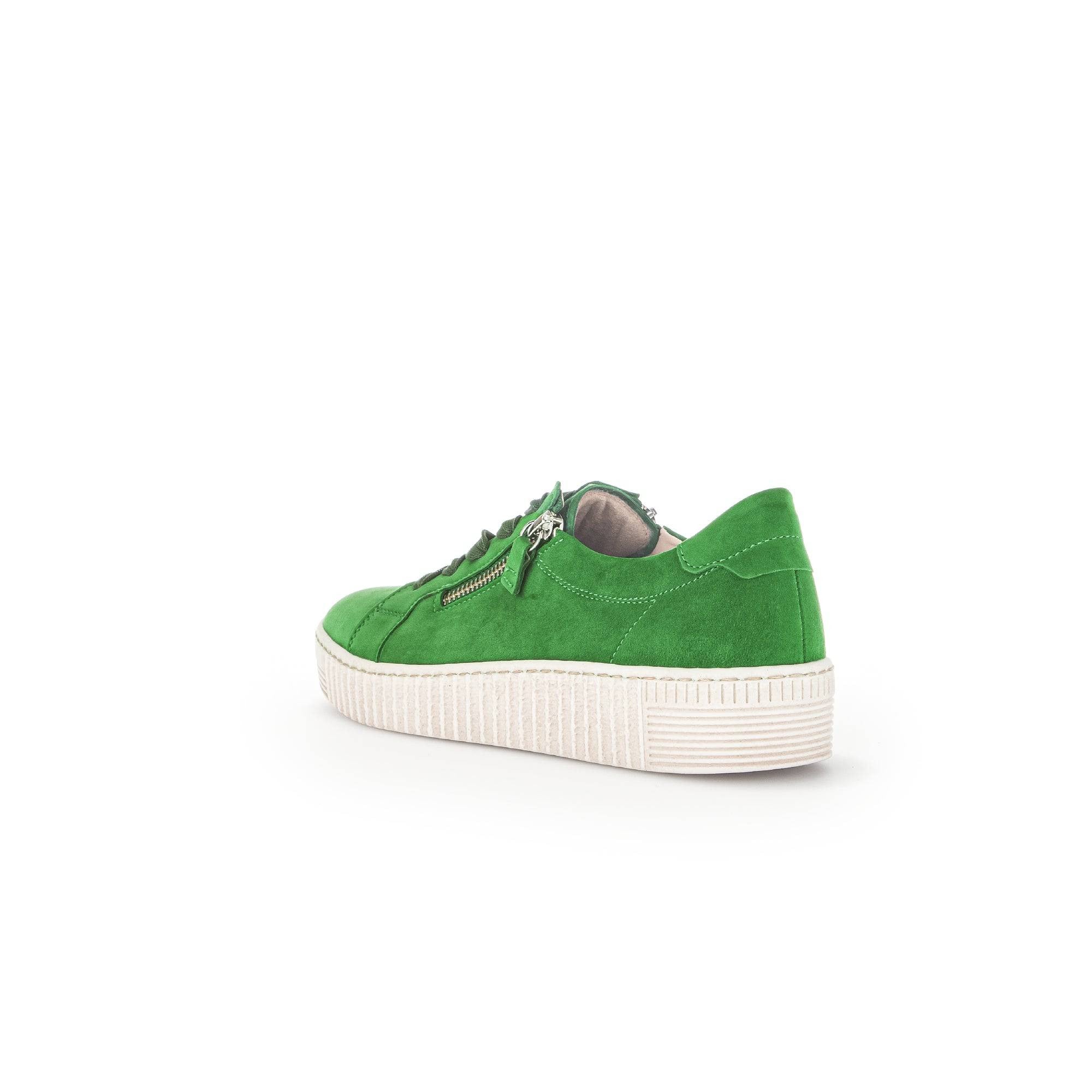 Gabor 43.334.19 Wisdom Ladies Green Suede Lace Up Trainers-elevate your sole