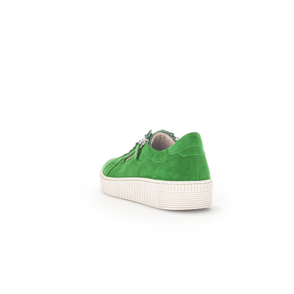 Gabor 43.334.19 Wisdom Ladies Green Suede Lace Up Trainers-elevate your sole