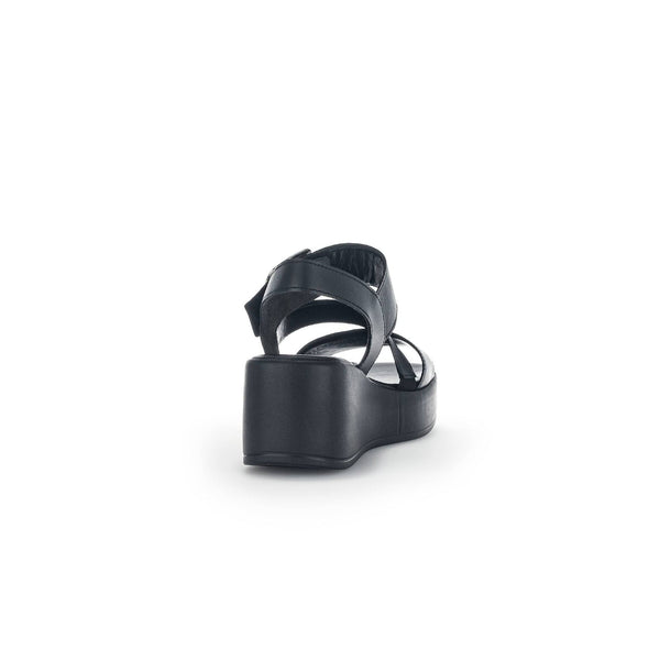 Gabor 44.533.27 Java Ladies Black Leather Buckle Sandals-elevate your sole