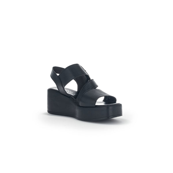 Gabor 44.533.27 Java Ladies Black Leather Buckle Sandals-elevate your sole