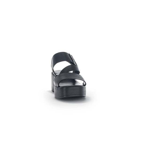 Gabor 44.533.27 Java Ladies Black Leather Buckle Sandals-elevate your sole