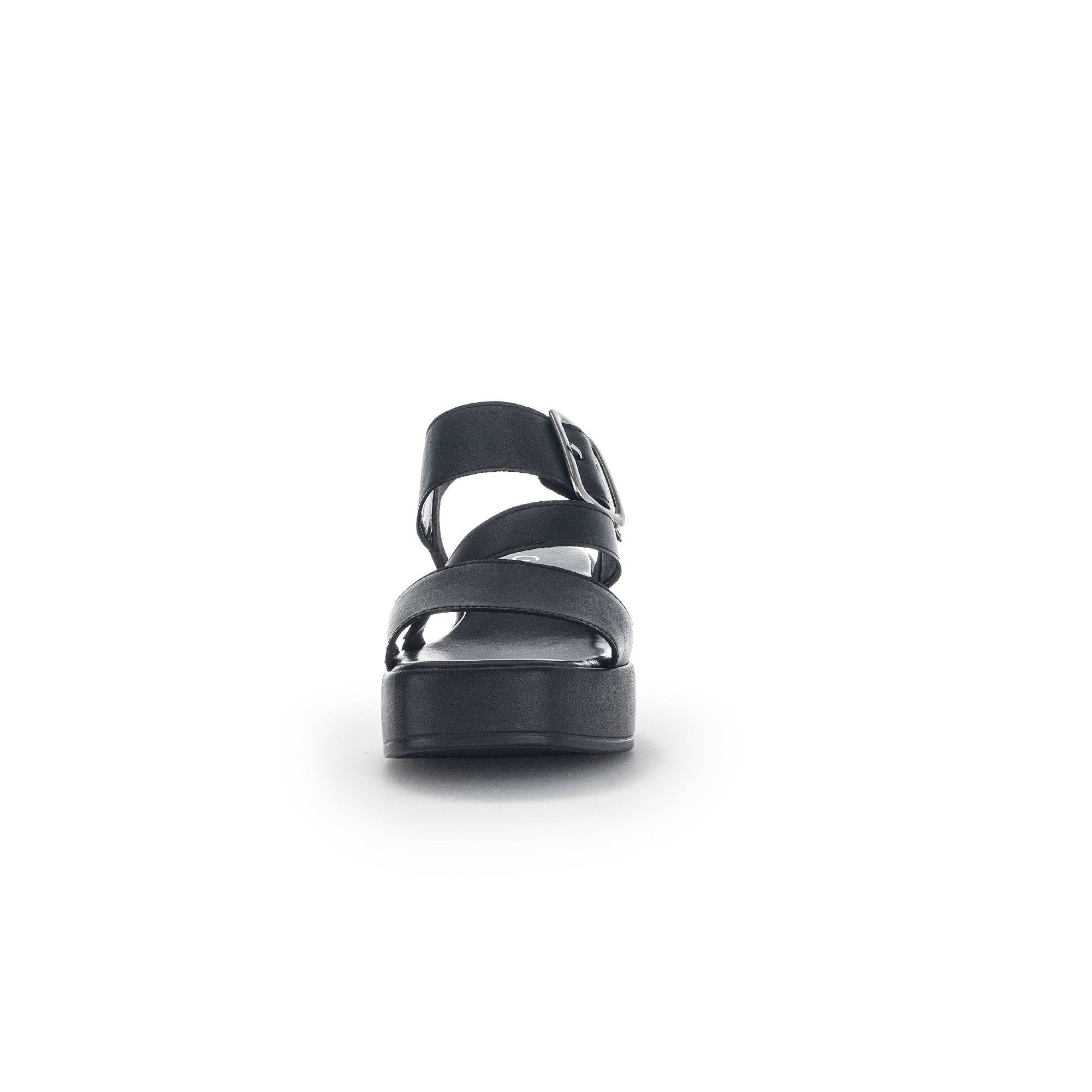 Gabor 44.533.27 Java Ladies Black Leather Buckle Sandals-elevate your sole