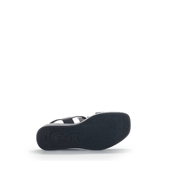 Gabor 44.533.27 Java Ladies Black Leather Buckle Sandals-elevate your sole