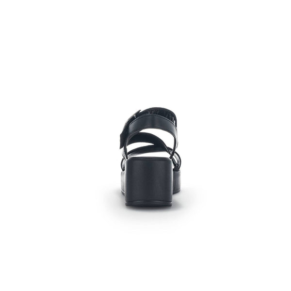 Gabor 44.533.27 Java Ladies Black Leather Buckle Sandals-elevate your sole