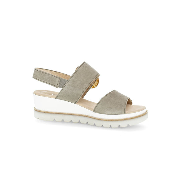 Gabor 44.645.19 Yeo Ladies Grey Suede Touch Fastening Sandals-elevate your sole