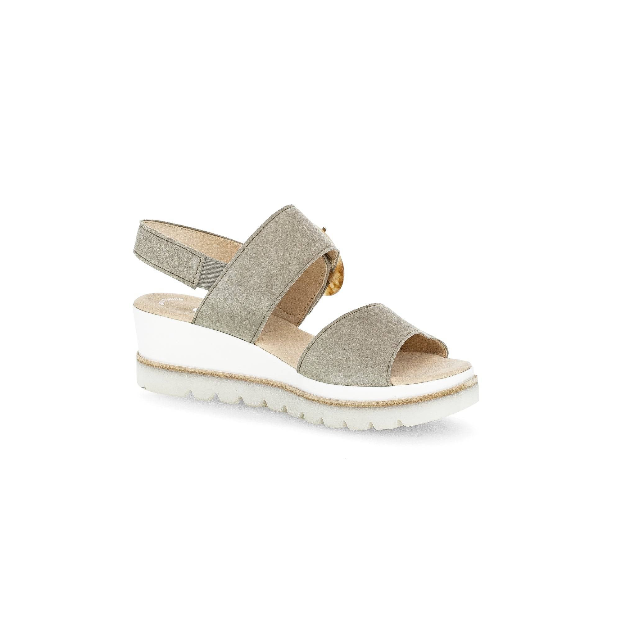 Gabor 44.645.19 Yeo Ladies Grey Suede Touch Fastening Sandals-elevate your sole