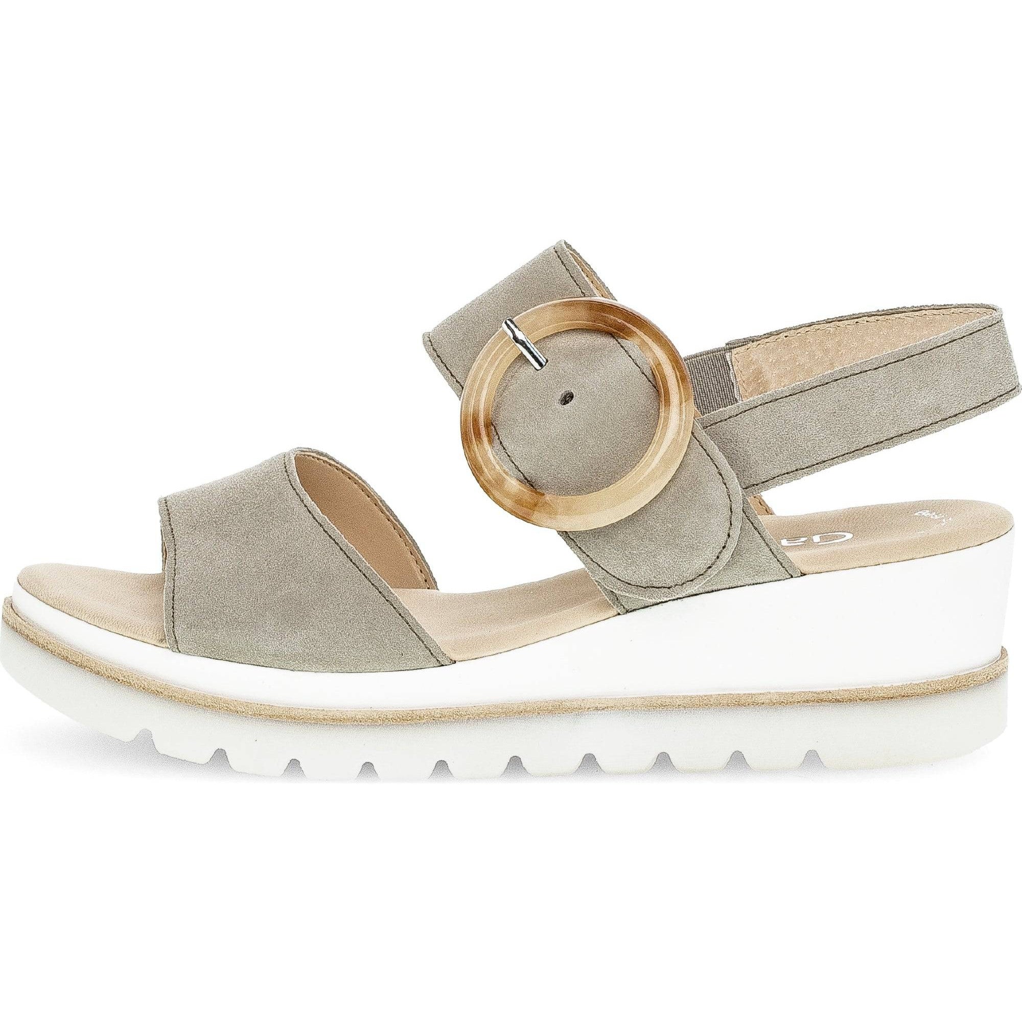 Gabor 44.645.19 Yeo Ladies Grey Suede Touch Fastening Sandals-elevate your sole