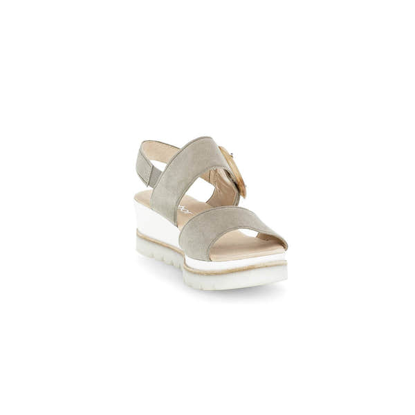Gabor 44.645.19 Yeo Ladies Grey Suede Touch Fastening Sandals-elevate your sole