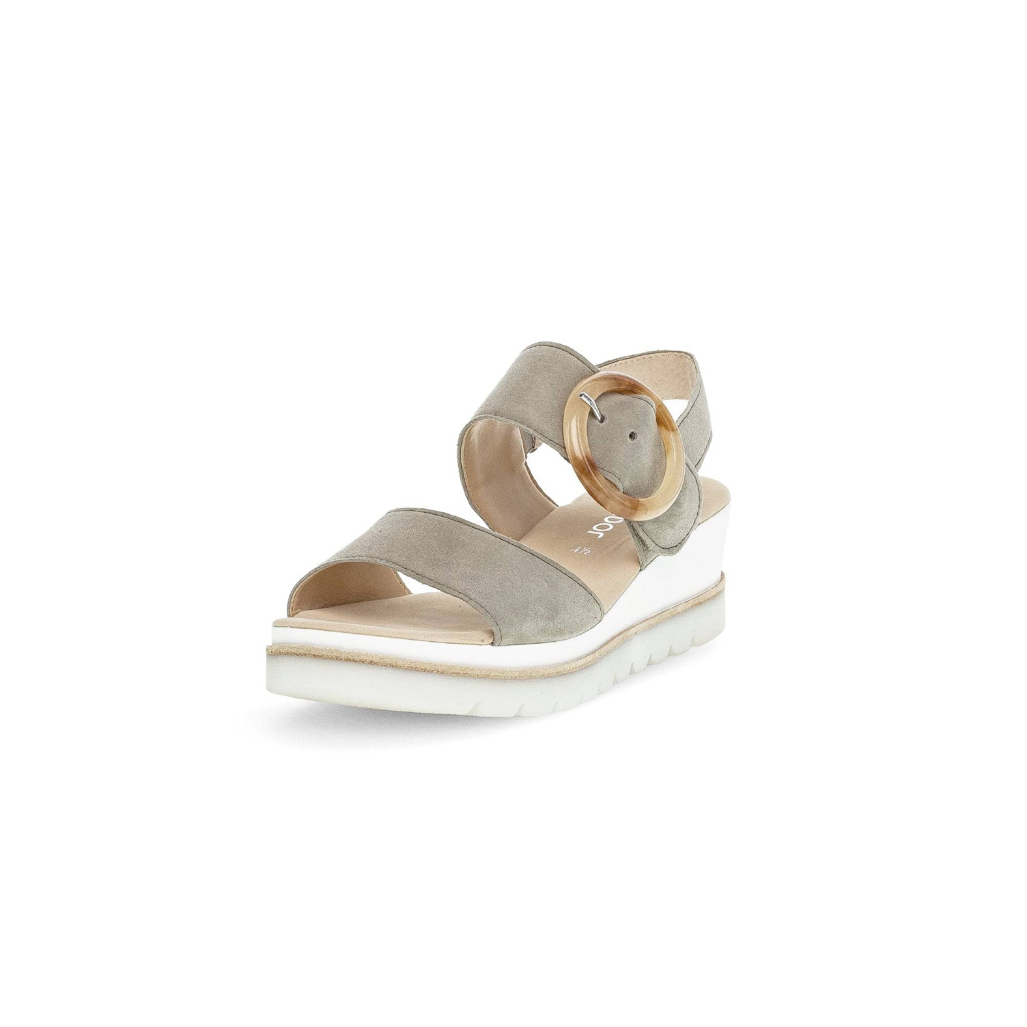 Gabor 44.645.19 Yeo Ladies Grey Suede Touch Fastening Sandals-elevate your sole