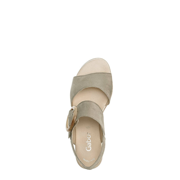 Gabor 44.645.19 Yeo Ladies Grey Suede Touch Fastening Sandals-elevate your sole