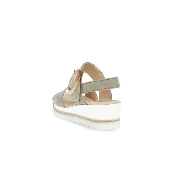 Gabor 44.645.19 Yeo Ladies Grey Suede Touch Fastening Sandals-elevate your sole