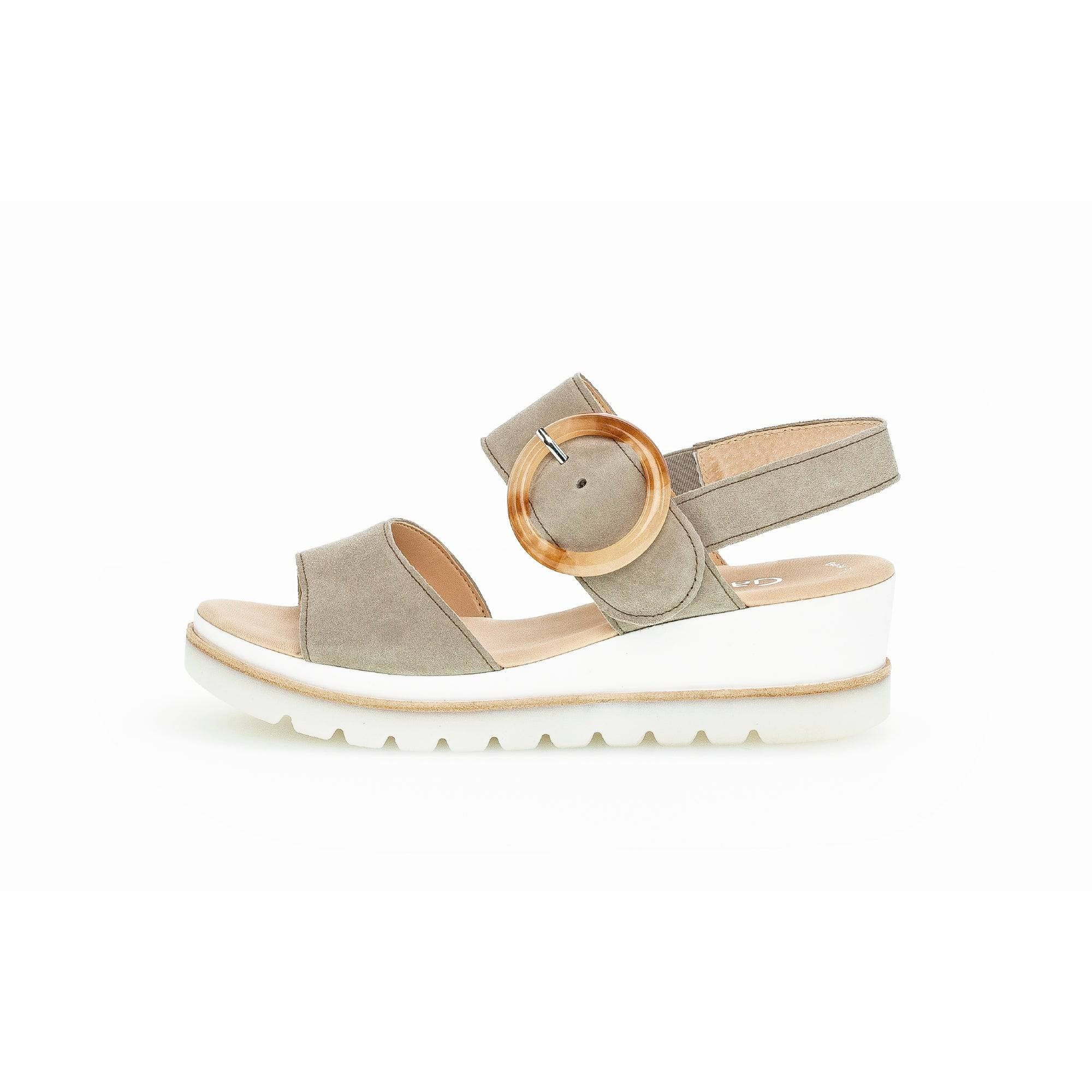 Gabor 44.645.19 Yeo Ladies Grey Suede Touch Fastening Sandals-elevate your sole