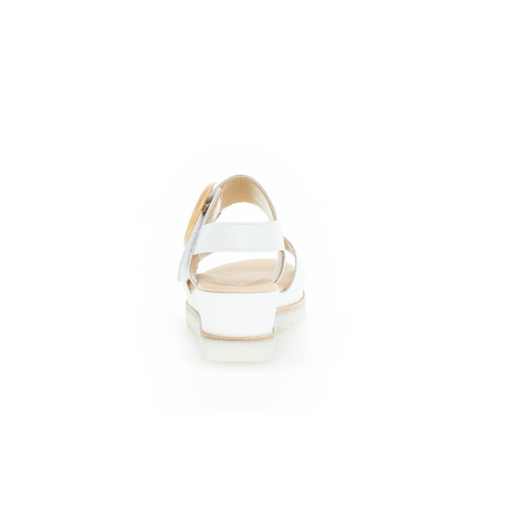 Gabor 44.645.21 Yeo Ladies White Leather Touch Fastening Sandals-elevate your sole