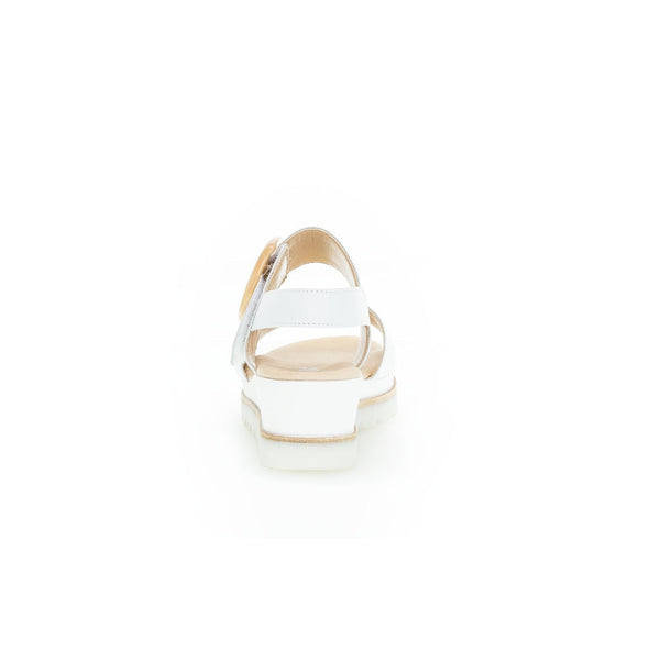Gabor 44.645.21 Yeo Ladies White Leather Touch Fastening Sandals-elevate your sole