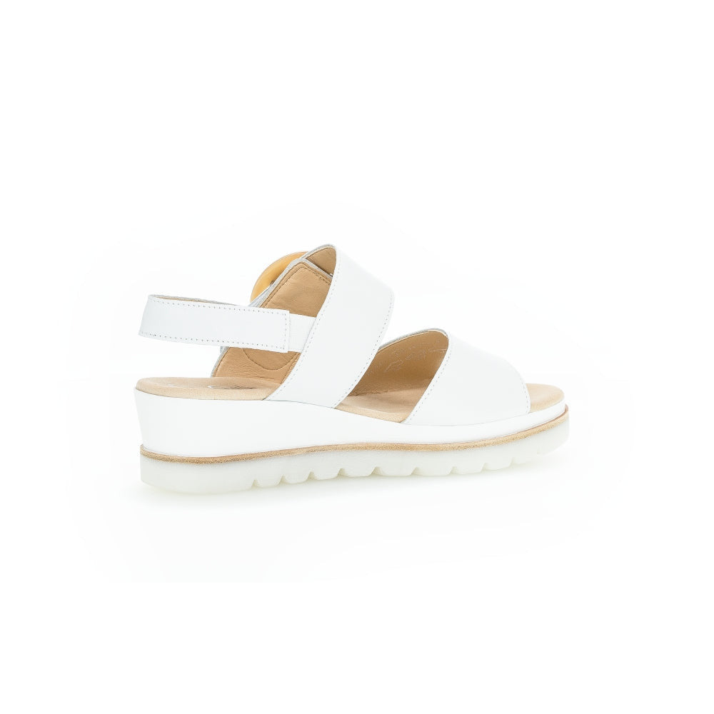 Gabor 44.645.21 Yeo Ladies White Leather Touch Fastening Sandals-elevate your sole