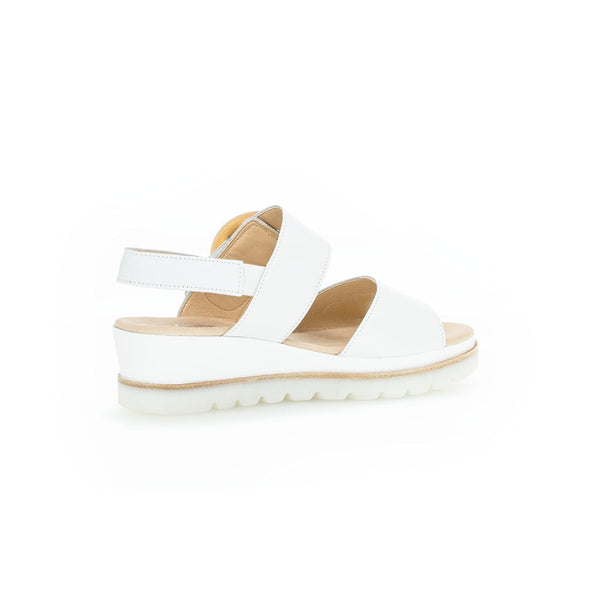 Gabor 44.645.21 Yeo Ladies White Leather Touch Fastening Sandals-elevate your sole
