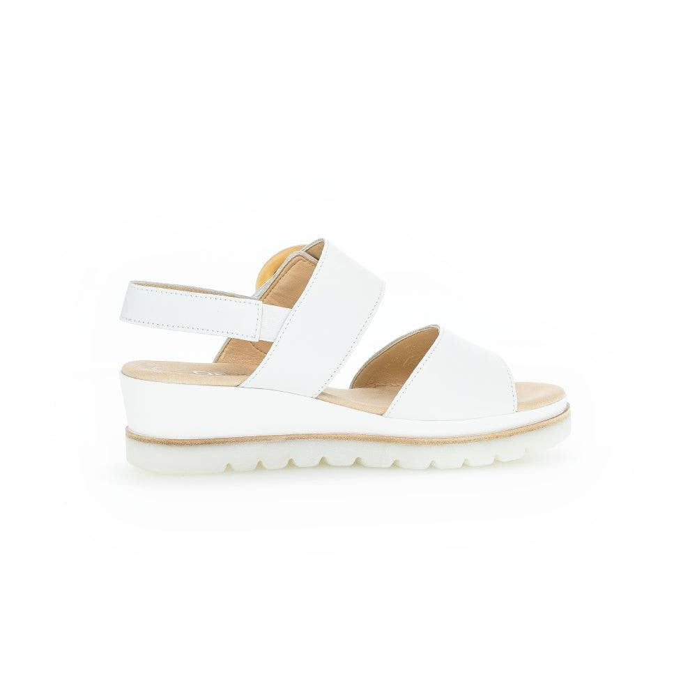 Gabor 44.645.21 Yeo Ladies White Leather Touch Fastening Sandals-elevate your sole