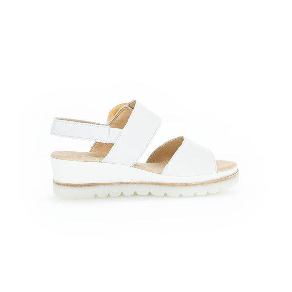 Gabor 44.645.21 Yeo Ladies White Leather Touch Fastening Sandals-elevate your sole