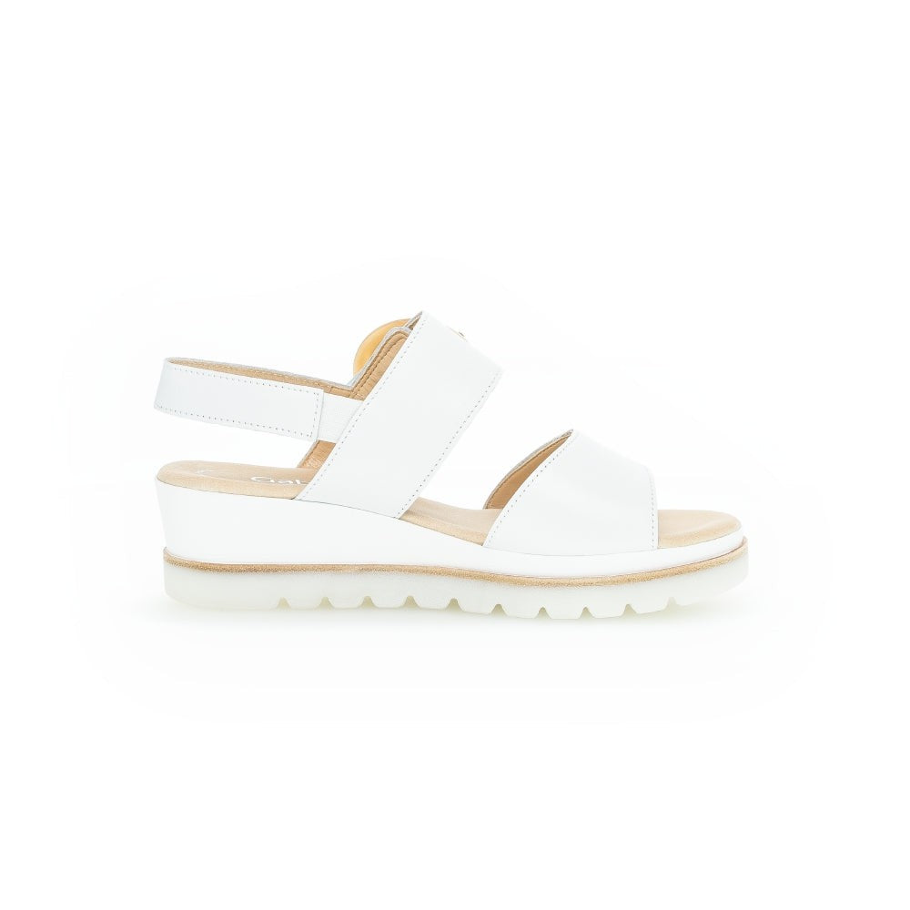 Gabor 44.645.21 Yeo Ladies White Leather Touch Fastening Sandals-elevate your sole