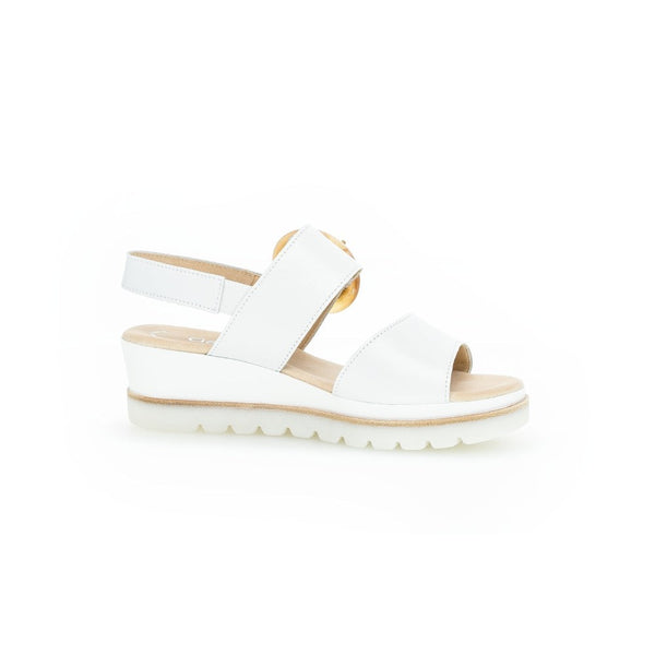 Gabor 44.645.21 Yeo Ladies White Leather Touch Fastening Sandals-elevate your sole
