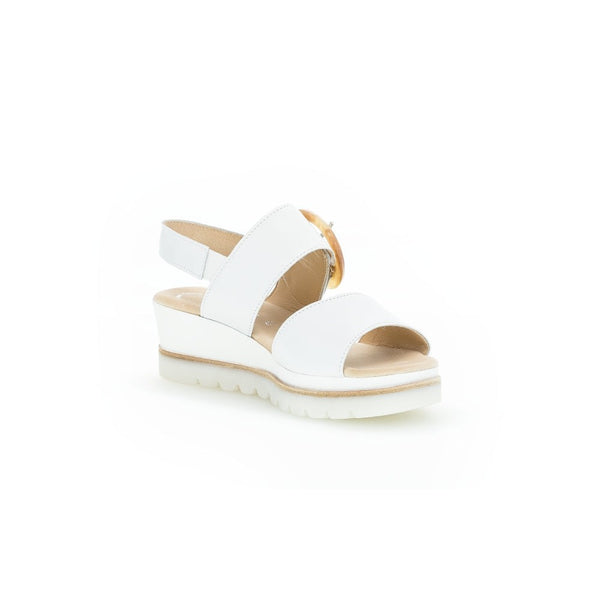Gabor 44.645.21 Yeo Ladies White Leather Touch Fastening Sandals-elevate your sole