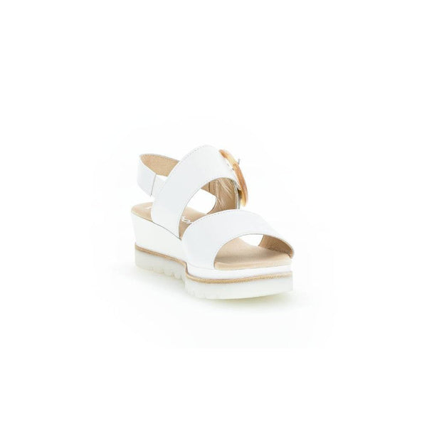 Gabor 44.645.21 Yeo Ladies White Leather Touch Fastening Sandals-elevate your sole