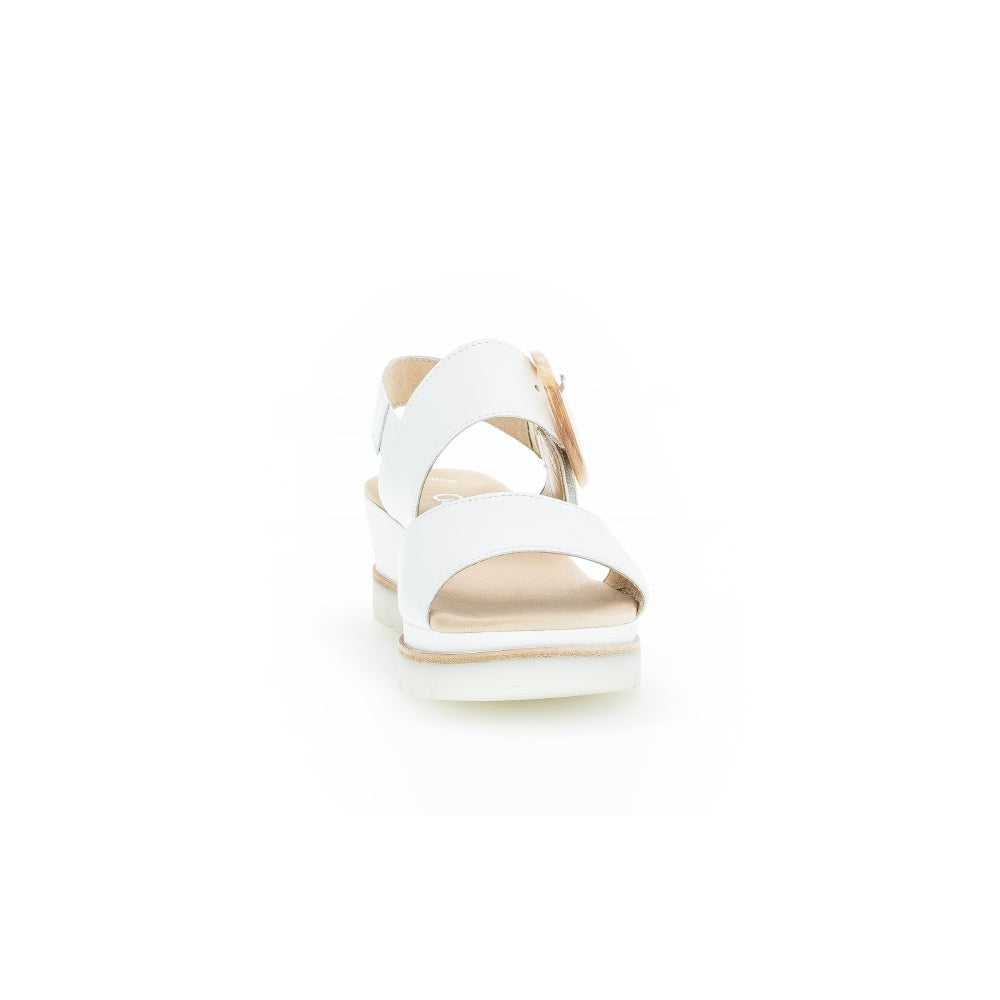 Gabor 44.645.21 Yeo Ladies White Leather Touch Fastening Sandals-elevate your sole