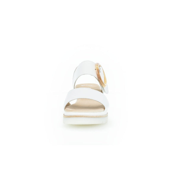 Gabor 44.645.21 Yeo Ladies White Leather Touch Fastening Sandals-elevate your sole
