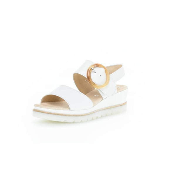 Gabor 44.645.21 Yeo Ladies White Leather Touch Fastening Sandals-elevate your sole