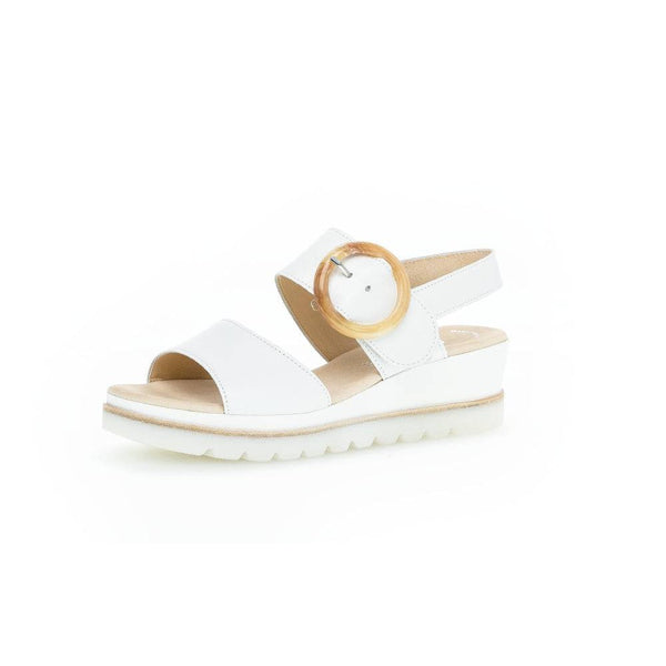 Gabor 44.645.21 Yeo Ladies White Leather Touch Fastening Sandals-elevate your sole