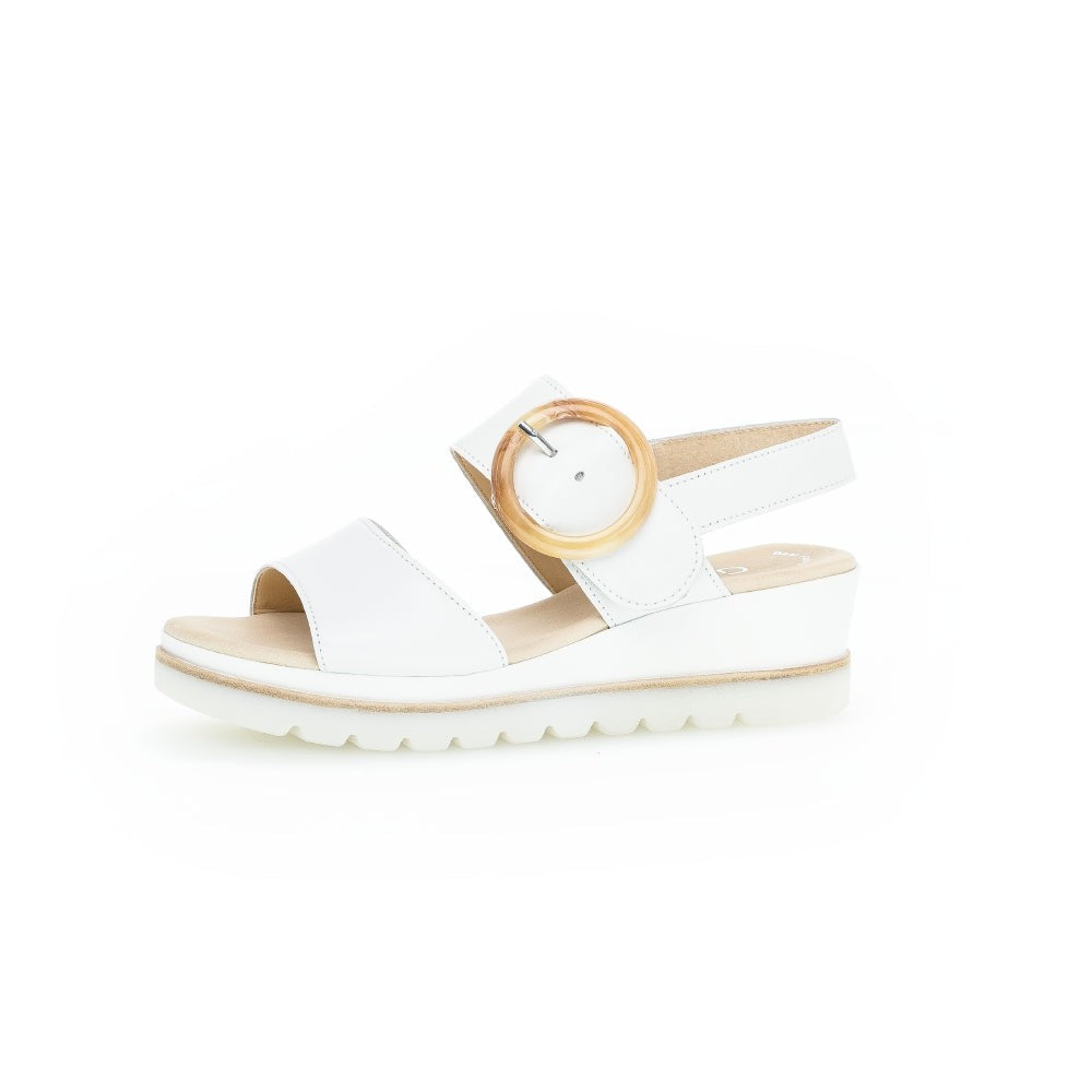 Gabor 44.645.21 Yeo Ladies White Leather Touch Fastening Sandals-elevate your sole
