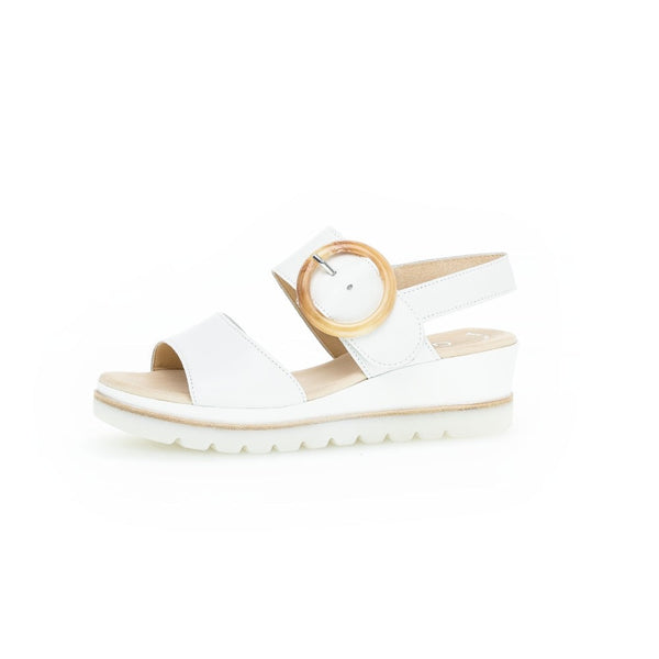 Gabor 44.645.21 Yeo Ladies White Leather Touch Fastening Sandals-elevate your sole