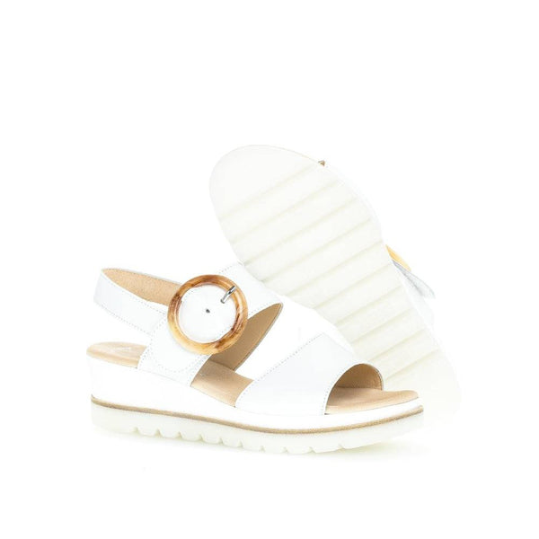 Gabor 44.645.21 Yeo Ladies White Leather Touch Fastening Sandals-elevate your sole