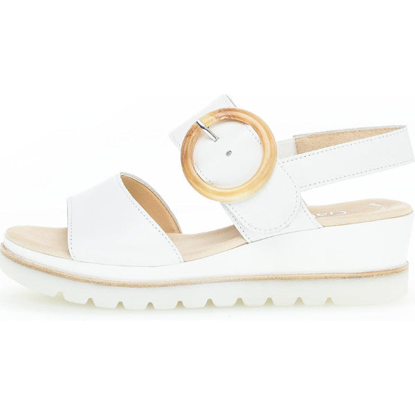 Gabor 44.645.21 Yeo Ladies White Leather Touch Fastening Sandals-elevate your sole