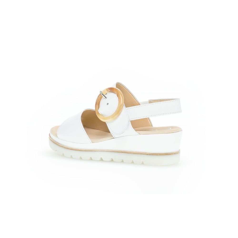 Gabor 44.645.21 Yeo Ladies White Leather Touch Fastening Sandals-elevate your sole