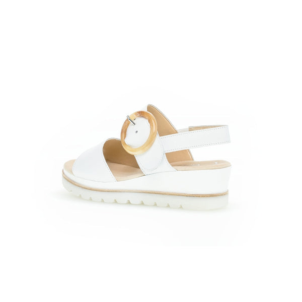 Gabor 44.645.21 Yeo Ladies White Leather Touch Fastening Sandals-elevate your sole