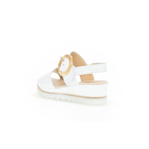 Gabor 44.645.21 Yeo Ladies White Leather Touch Fastening Sandals-elevate your sole