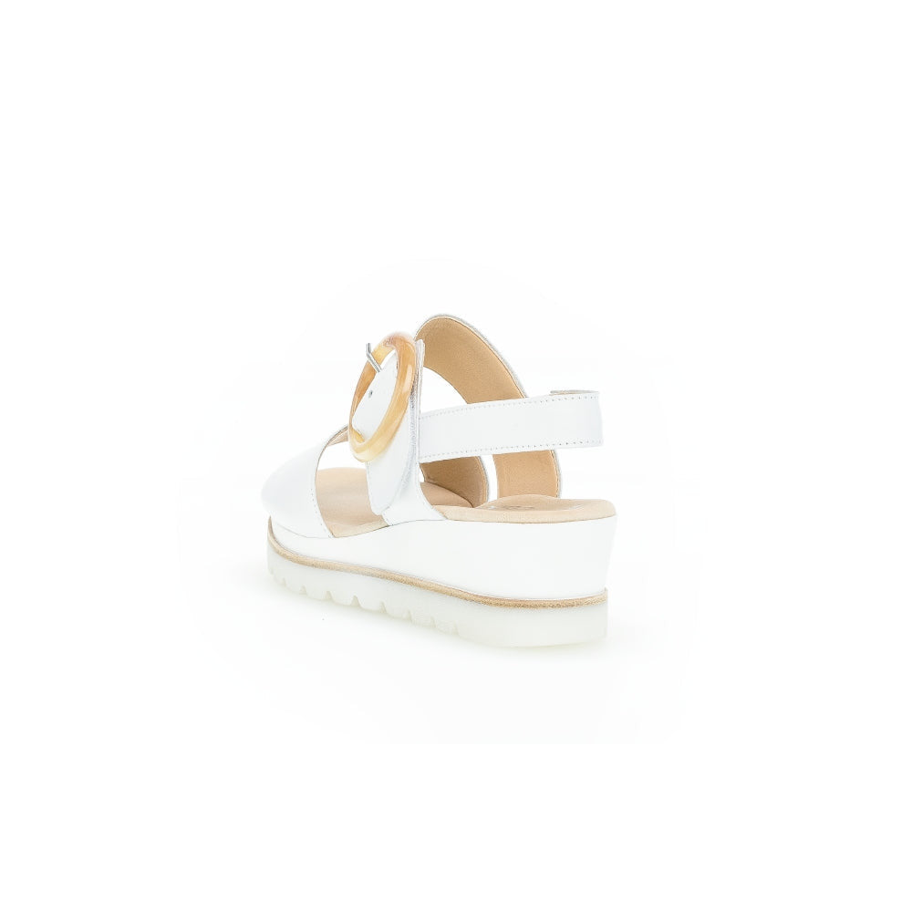 Gabor 44.645.21 Yeo Ladies White Leather Touch Fastening Sandals-elevate your sole