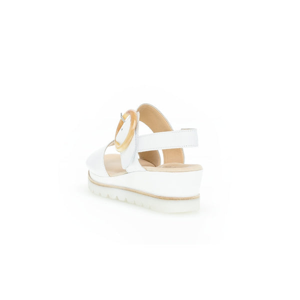 Gabor 44.645.21 Yeo Ladies White Leather Touch Fastening Sandals-elevate your sole