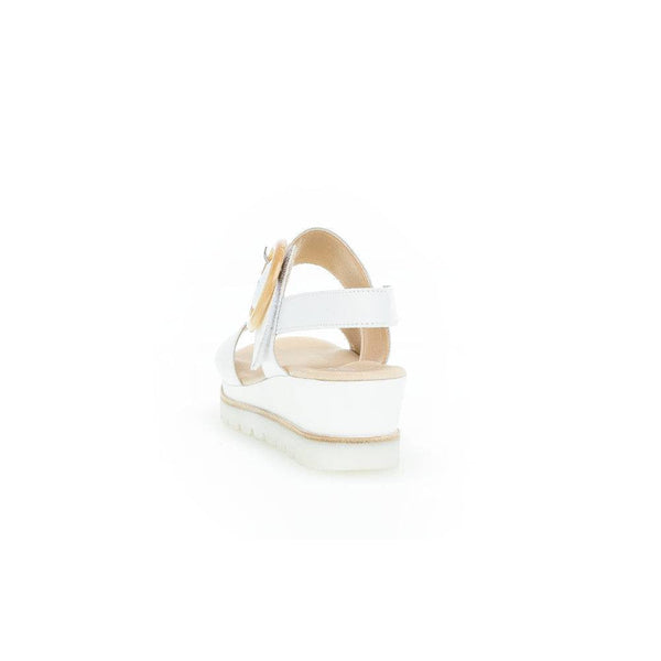 Gabor 44.645.21 Yeo Ladies White Leather Touch Fastening Sandals-elevate your sole