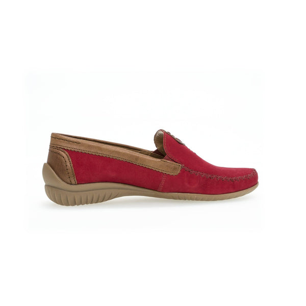 Gabor 46.090.48 California Ladies Red Leather Slip On Shoes-elevate your sole