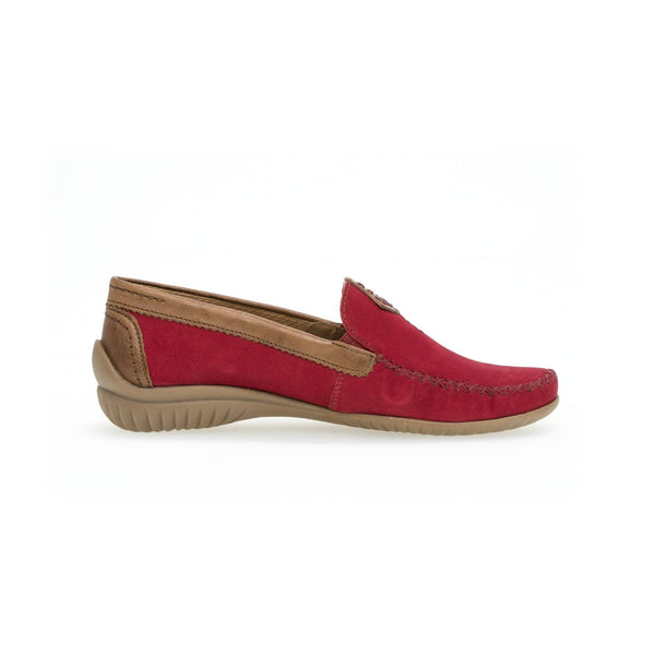 Gabor 46.090.48 California Ladies Red Leather Slip On Shoes-elevate your sole
