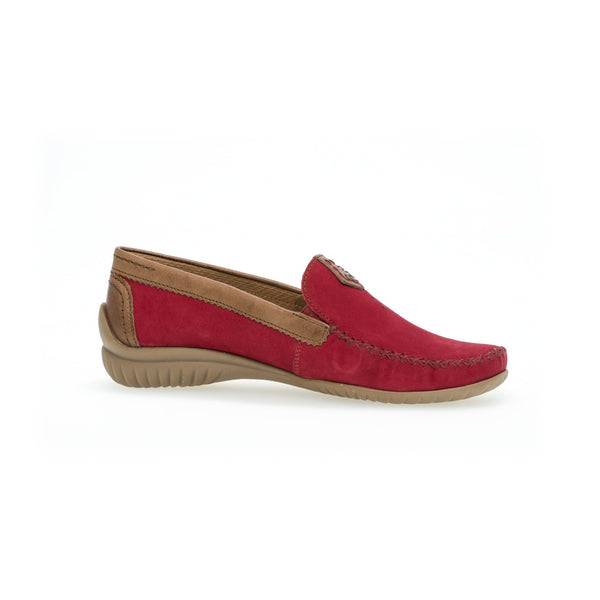 Gabor 46.090.48 California Ladies Red Leather Slip On Shoes-elevate your sole
