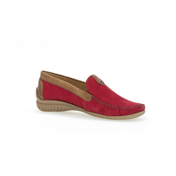 Gabor 46.090.48 California Ladies Red Leather Slip On Shoes-elevate your sole