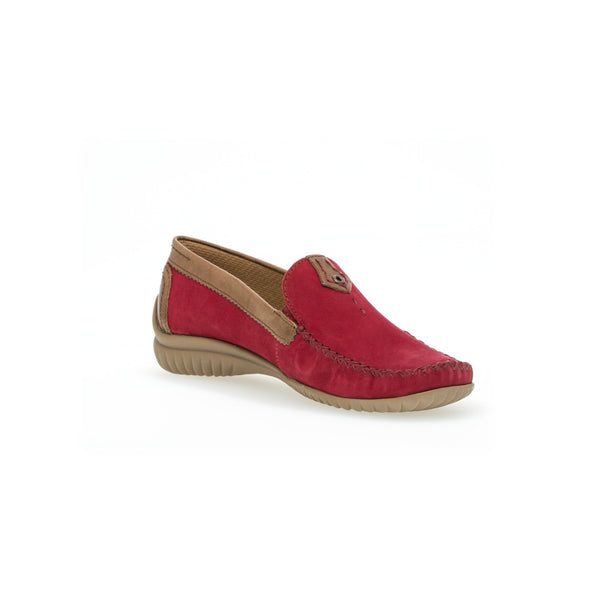 Gabor 46.090.48 California Ladies Red Leather Slip On Shoes-elevate your sole