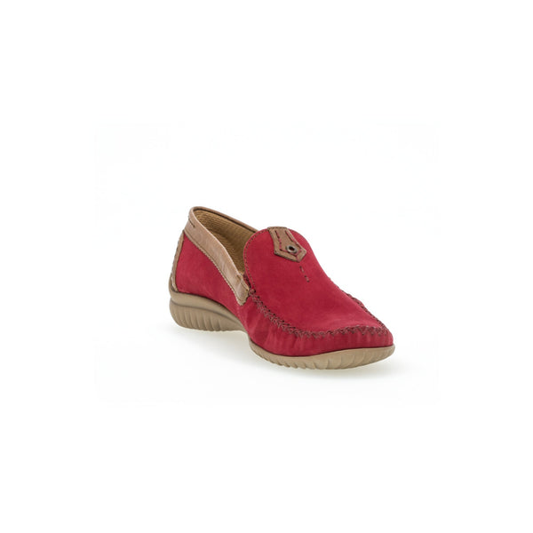 Gabor 46.090.48 California Ladies Red Leather Slip On Shoes-elevate your sole