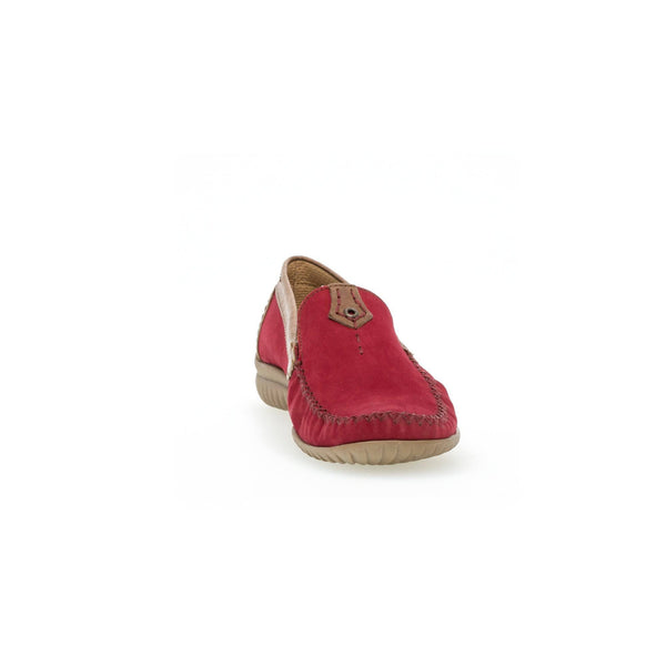 Gabor 46.090.48 California Ladies Red Leather Slip On Shoes-elevate your sole