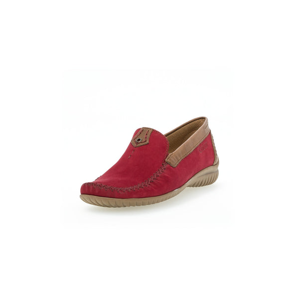 Gabor 46.090.48 California Ladies Red Leather Slip On Shoes-elevate your sole