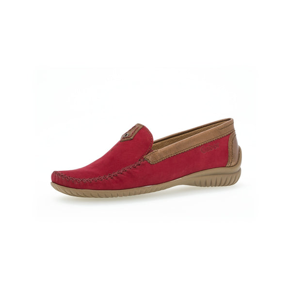 Gabor 46.090.48 California Ladies Red Leather Slip On Shoes-elevate your sole