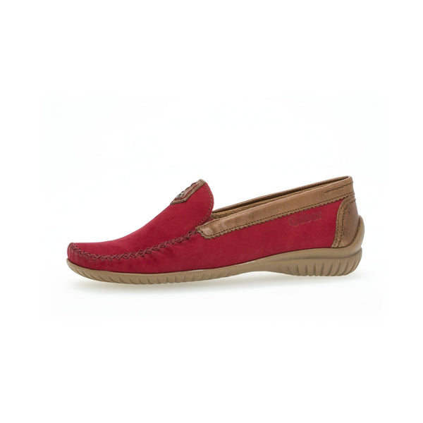 Gabor 46.090.48 California Ladies Red Leather Slip On Shoes-elevate your sole